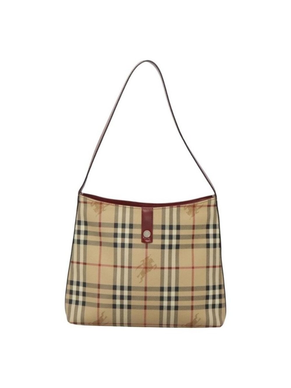 Authentic BURBERRY Nova Check Shoulder Bag PVC Beige Silver - Picture 5 of 16
